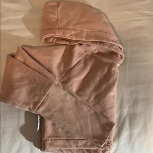 Light pink Gym shark cropped hoodie